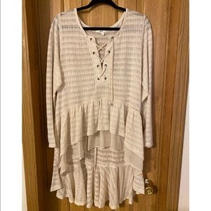 Plus size Maurices Tan/Cream Tunic
